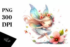Cute Fairy Tumbling Flower Petals in Wind | Sublimation | Product Image 1