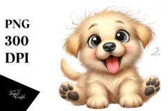 Cute Cartoon Labrador Retriever PNG Product Image 1