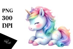 Baby Unicorn in Pastel Colors | Sublimation | Clipart Product Image 3