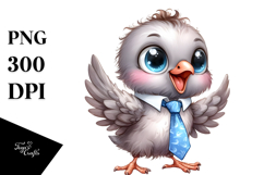Funny Baby Bull Dove | Watercolor Clipart Product Image 1
