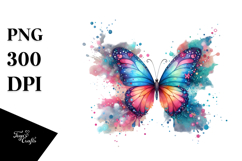 Cute Butterfly with Splashes PNG Product Image 1