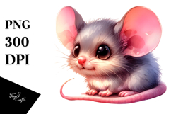 Vibrant Cute Baby Mouse Unicorn PNG Product Image 1