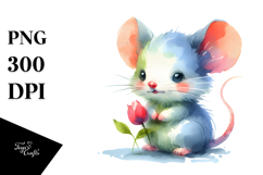 Vibrant Cute Baby Mouse Unicorn PNG Product Image 1