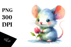 Vibrant Cute Baby Mouse Unicorn PNG Product Image 1