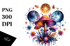 Vibrant Mushroom Tarot, Transparent PNG Product Image 1