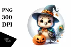 Cute Baby Peacock Halloween Change Digital Painting PNG Product Image 1