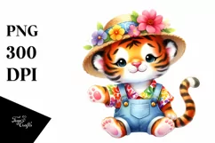 Colorful Baby Tiger Summer Clipart Product Image 1