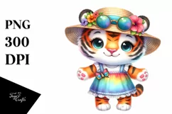 Colorful Baby Tiger Summer Clipart Product Image 3