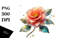 Camellia Watercolor, PNG Product Image 1