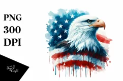 Washed Patriotic Bald Eagle USA Colors Majestic | Clipart Product Image 3