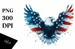 Washed Patriotic Bald Eagle USA Colors Majestic | Clipart Product Image 1