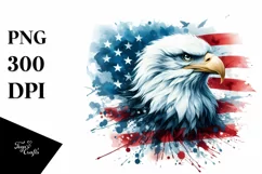 Washed Patriotic Bald Eagle USA Colors Majestic | Clipart Product Image 3
