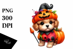 Cute Baby Dog in Halloween Costume | Sublimation | Clipart Product Image 3