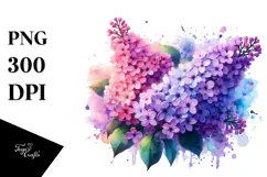 Lilac Watercolor Splash PNG Product Image 1