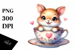 Colorful Watercolor Smiling Bunny | Clipart Product Image 3