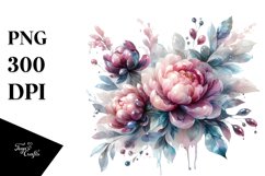 Glossy Peonies | Sublimation | Clipart Product Image 3