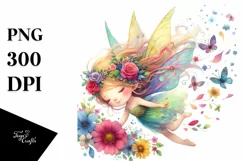 Cute Fairy Tumbling Flower Petals in Wind | Sublimation | Product Image 1