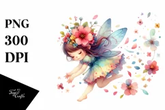 Cute Fairy Tumbling Flower Petals in Wind | Sublimation | Product Image 1