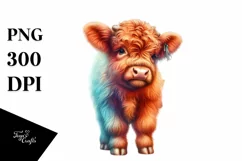 colorful Cow with Circus Tent PNG Product Image 1