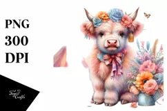 colorful Cow with Circus Tent PNG Product Image 1