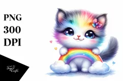Colorful Baby Kitten Cudling | Clipart Product Image 1