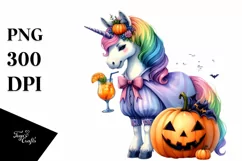 Unicorn in Halloween Costume | Sublimation | Clipart Product Image 3