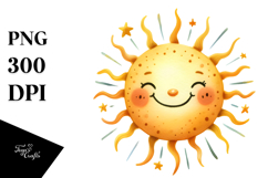 Whimsical Very Simple Smiling Sun, Transparent PNG Product Image 1