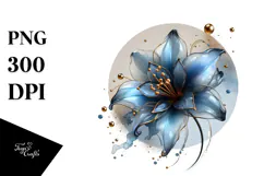 Glossy Lobelia Abstract, High-Res PNG Product Image 1