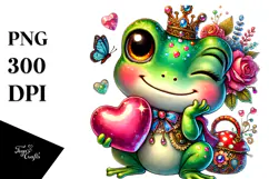 Watercolor Baby Frog PNG Product Image 1
