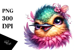 Vibrant Hummingbird Portrait, Transparent PNG Product Image 1