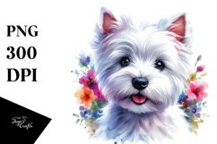 Vibrant West Highland White Terrier | Sublimation | Clipart Product Image 1