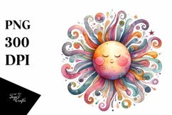 Colorful Wimsicall Pastel Sun | Sublimation | Clipart Product Image 1