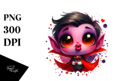 Funny Vampire Blowing a Kiss, PNG Product Image 1