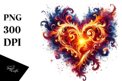 Fire Heart Digital Painting, Transparent PNG Product Image 1