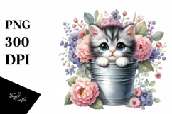 Baby Cat with Sunflower, Transparent PNG Product Image 3