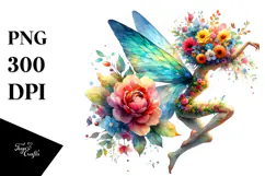 Colorful Fairy Jumping, Transparent PNG Product Image 1