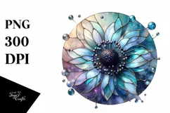 Detailed Stained Anemone Shiny Round | Clipart Product Image 3