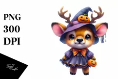 Cute Baby Elk Halloween Drawing | Sublimation | Clipart Product Image 1