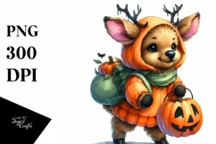 Cute Baby Elk Halloween Drawing | Sublimation | Clipart Product Image 3