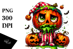 Funny Pumpkin Head in Pajamas, Transparent PNG Product Image 1