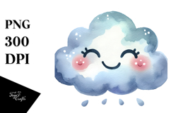 Whimsical Smiling Cloud PNG Product Image 1