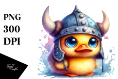 Baby Duck with Viking Helmet, Transparent PNG Product Image 1