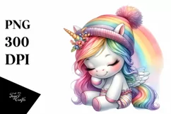 Cute Baby Unicorn with Rainbow | Clipart Product Image 1