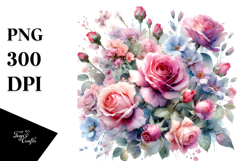 Pink Roses Abstract Frame, Transparent PNG Product Image 1