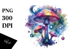 Magical Celestial Mushroom Watercolor Splash Product Image 3