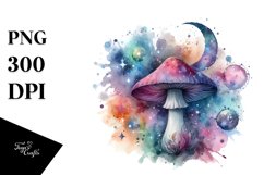 Colorful Magical Mushroom Watercolor Clipart Product Image 1