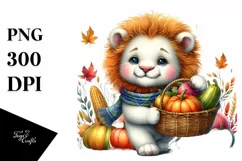 Quirky Colorful Lion Watercolor Clipart Product Image 1