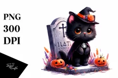 Cute Baby Black Cat in Halloween Costume | Sublimation | Product Image 3