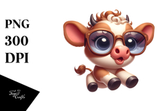 Ridiculously Cute Baby Calf with Oversized Sunglasses Product Image 1