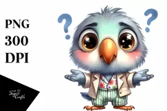 Baby Parrot Expressive Cartoony Clipart | Sublimation | Product Image 1